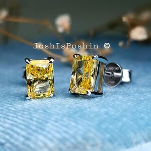 2CTW Yellow diamond stud earrings in sterling silver